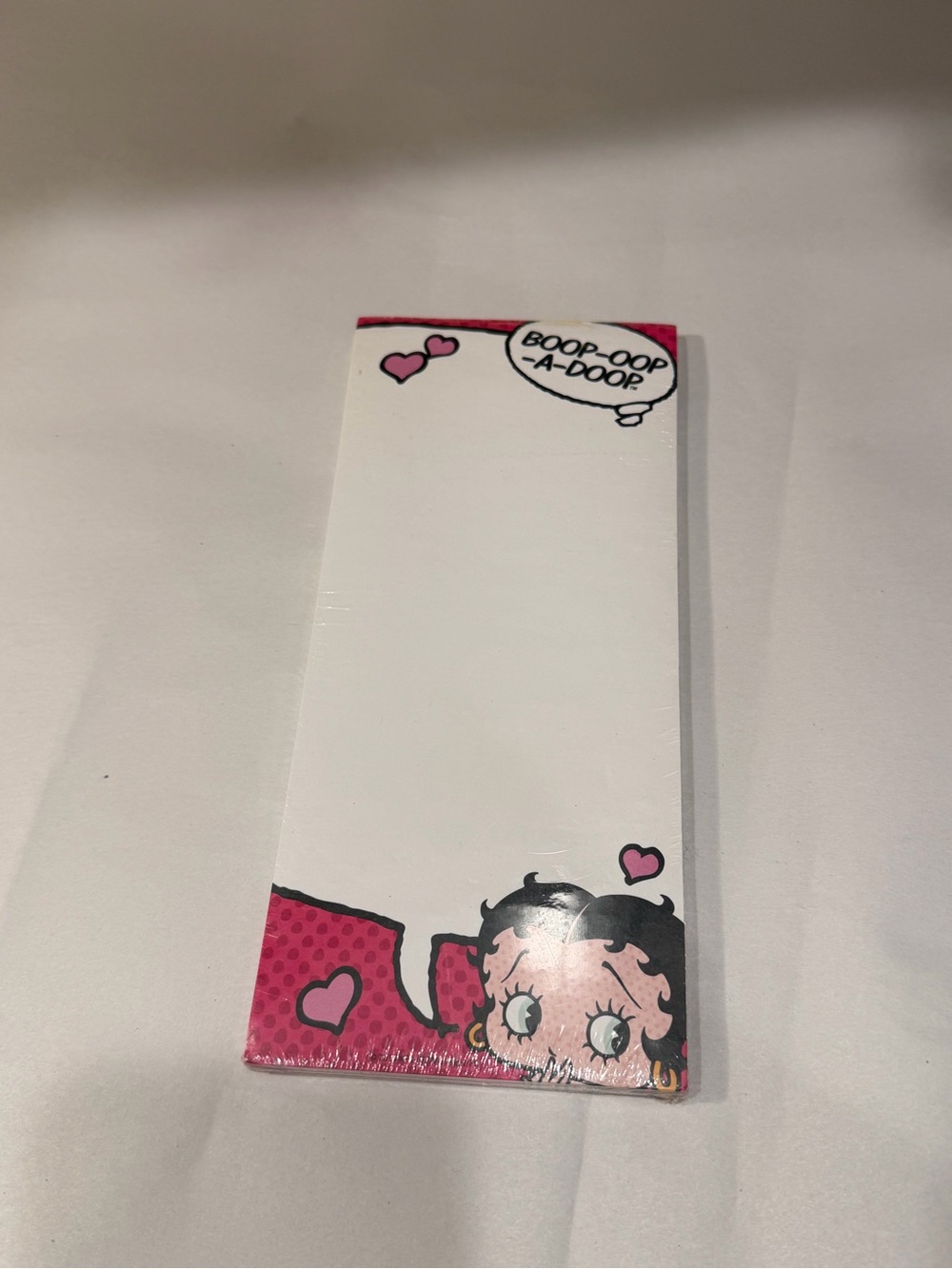 Vintage Pink Betty Boop Kids Notepad - Cute Heart Design